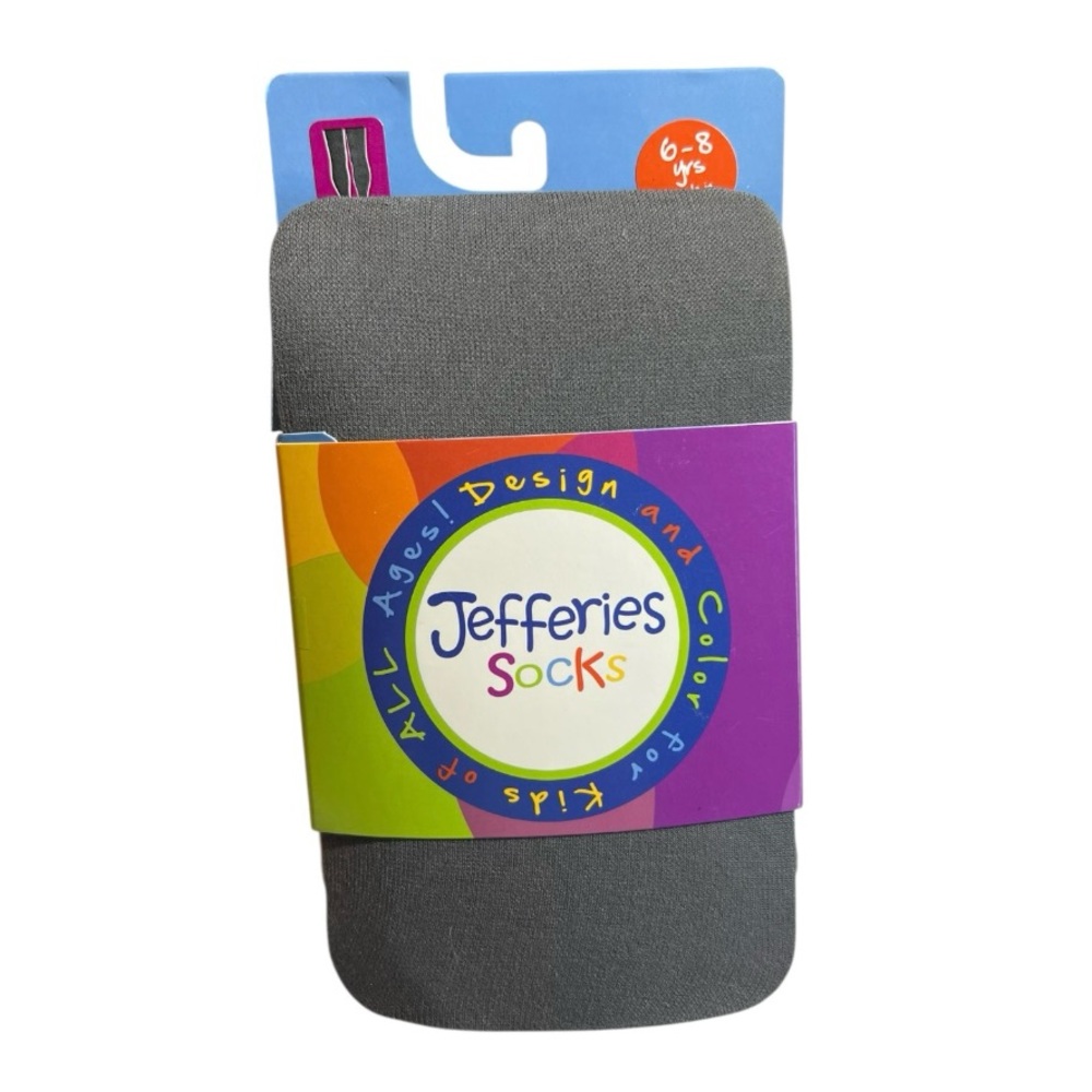 Jefferies Socks Dark Gray Kids Tights 6-8 years old 45-51”h 50-62lbs